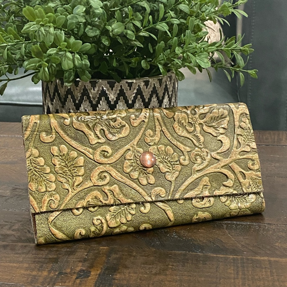 Genuine Leather Tooled Wallet